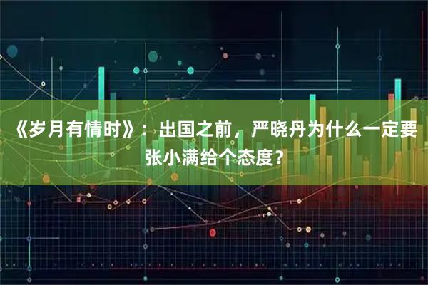 《岁月有情时》：出国之前，严晓丹为什么一定要张小满给个态度？